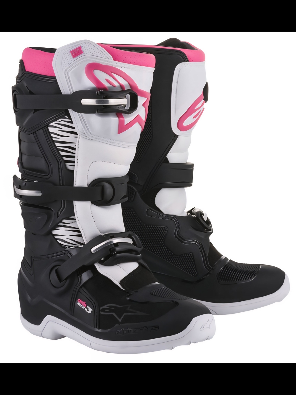 Alpinestars Women's Stella Tech 3 Black White Pink Motocross Boots